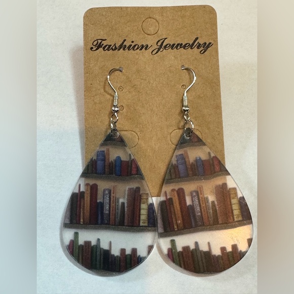 Jewelry - Book Print Teardrop Earrings